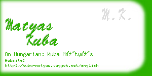 matyas kuba business card